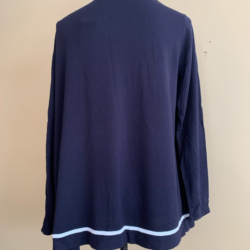BLOOMINGDALES ladies deep navy 70% rayon 30% nylon cardigan size Medium NWOT - Picture 4 of 9